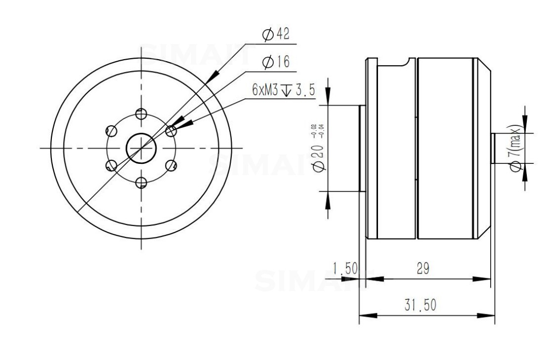 Motor BLDC Hub DAMIAO DM-H3510 - Direct Drive Servo Motor Robotics avaliação e preço